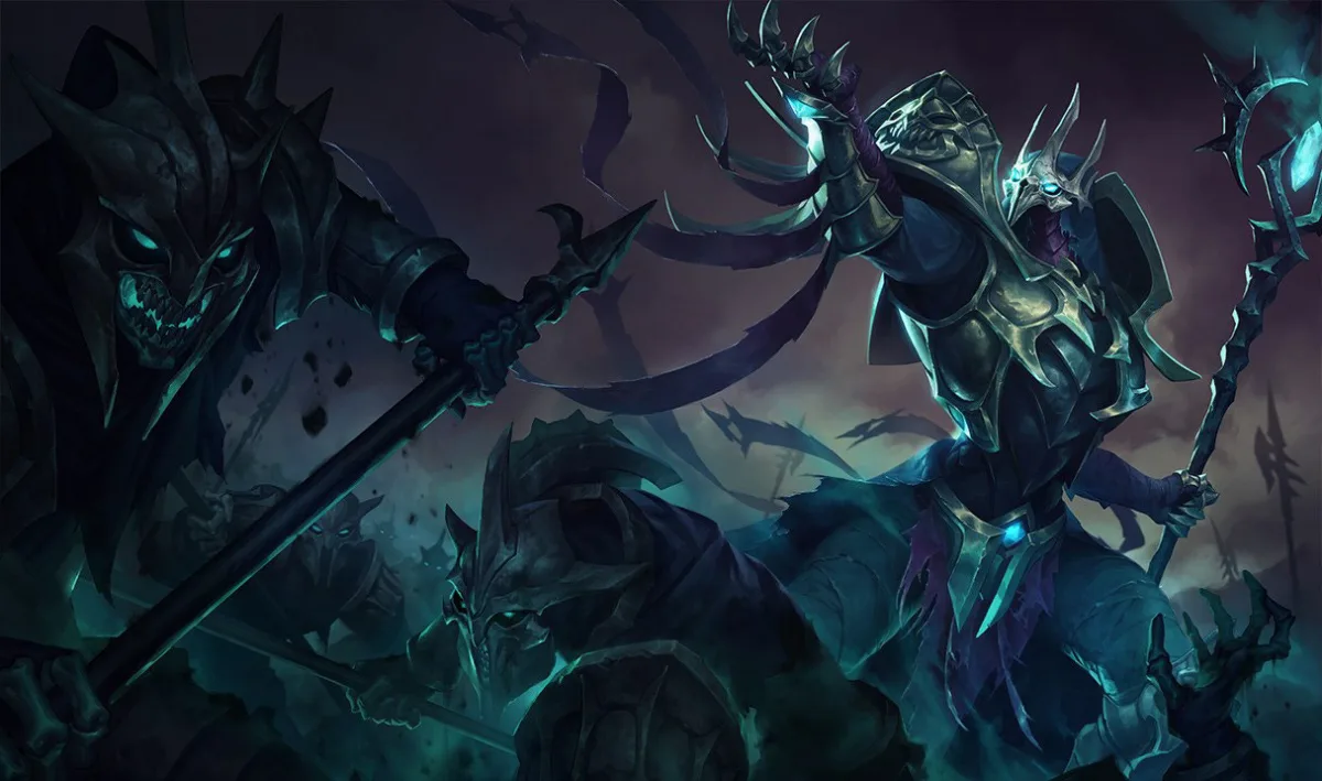 Gravelord Azir summoning an undead legion in a ruined kingdom