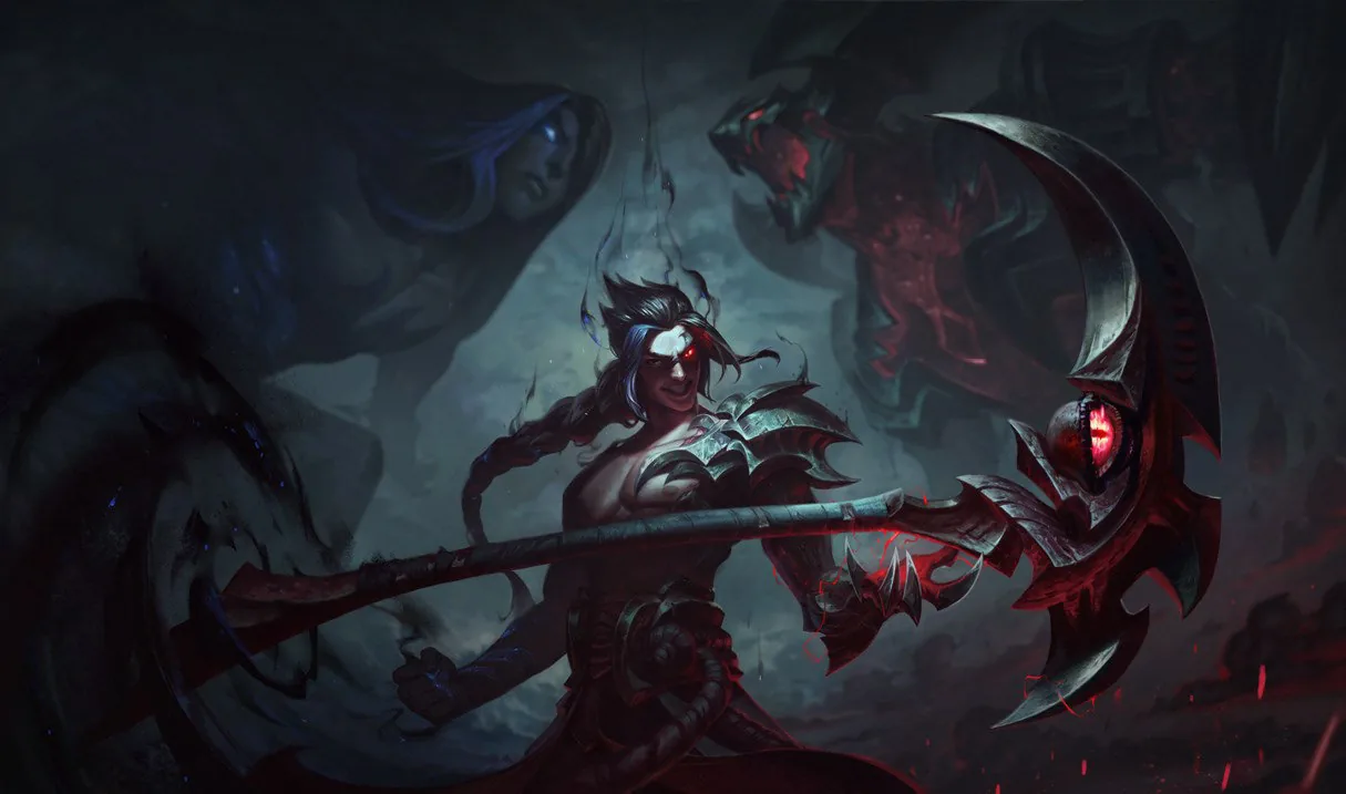 Kayn wields the Darkin Scythe in official League of Legends splash art