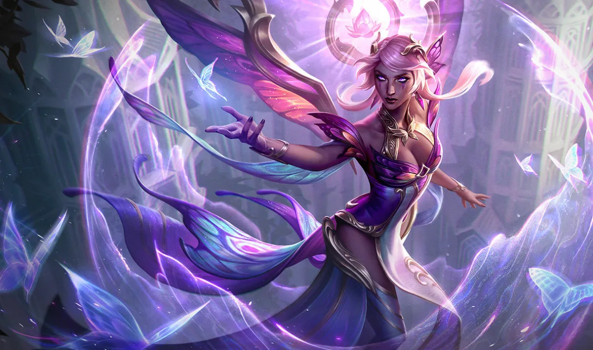 Faerie Queen Karma commanding blue and purple faerie magic