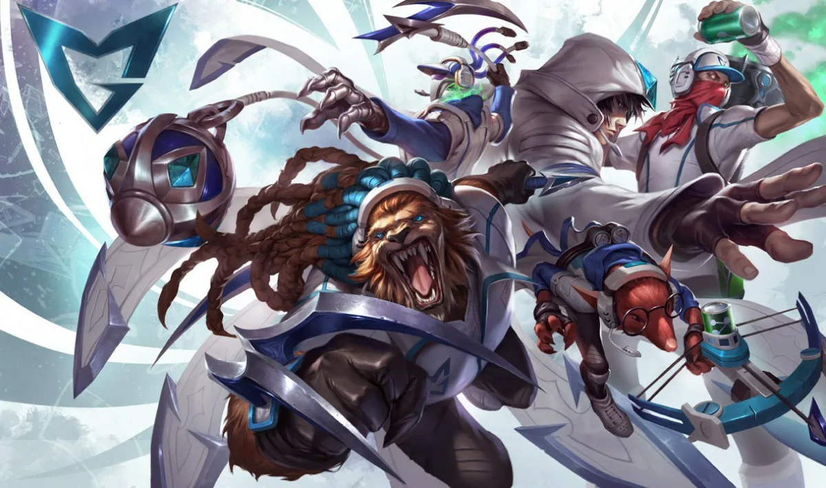 SSW Twitch splash art with the rat marksman in white and blue world champion team gear