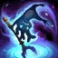 Fizz's Playful icon showing a dark figure balancing on a trident in swirling blue and purple light