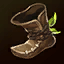 Boots icon showing a brown boot with gold trim and a green leaf
